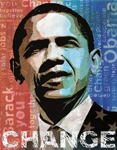 Obama Change Print by Keith Mallett