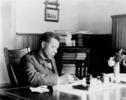 Booker T. Washington at Desk, Tuskegee Institute, c. 1890-1910