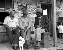 Conversation on Porch of Grocery Store, Jeanerette, LA, 1938